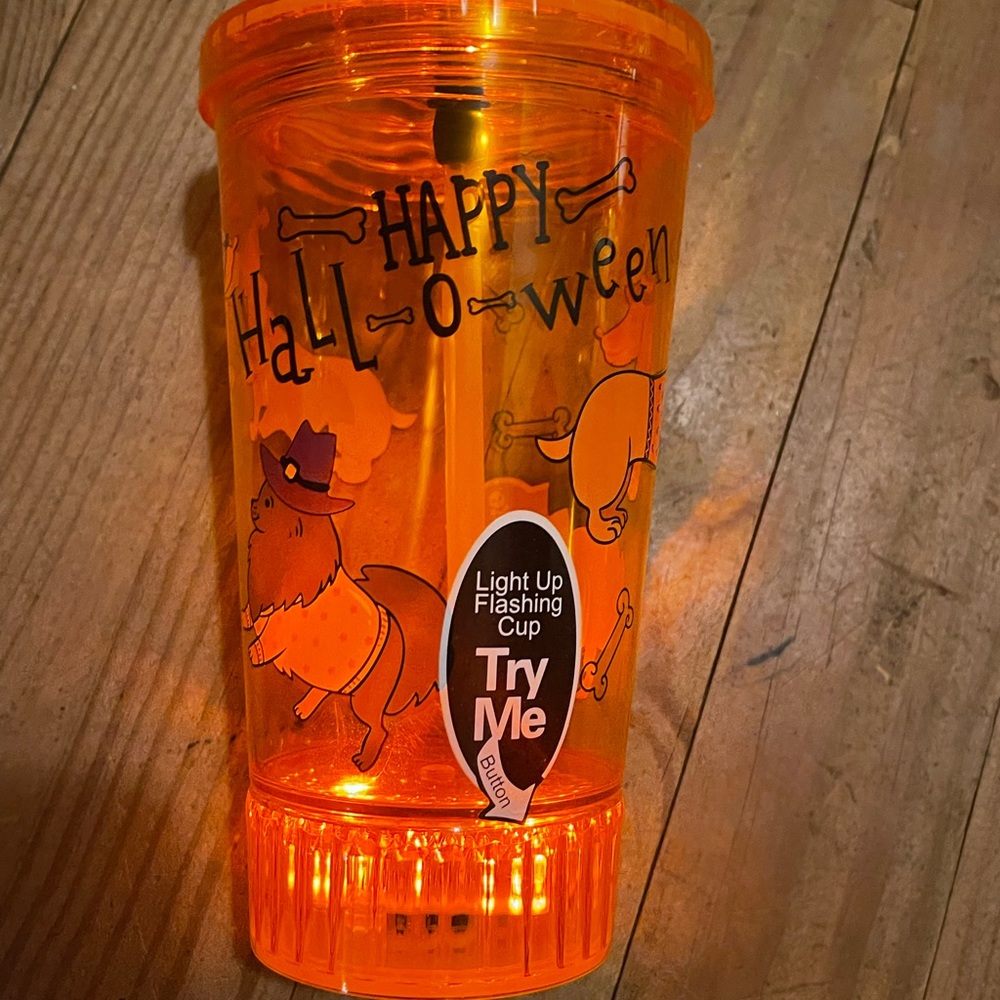 New Halloween Reusable Tumbler Cup with dachshund & pomeranian dogs lights up
